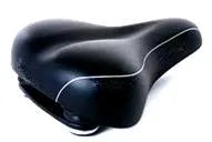 Saddle, Ladies Comfort, Dual Density Base, Gel Plush, Elastomer Springs, 250 x 200mm, BLACK, Quality Velo Saddle - freedommachine