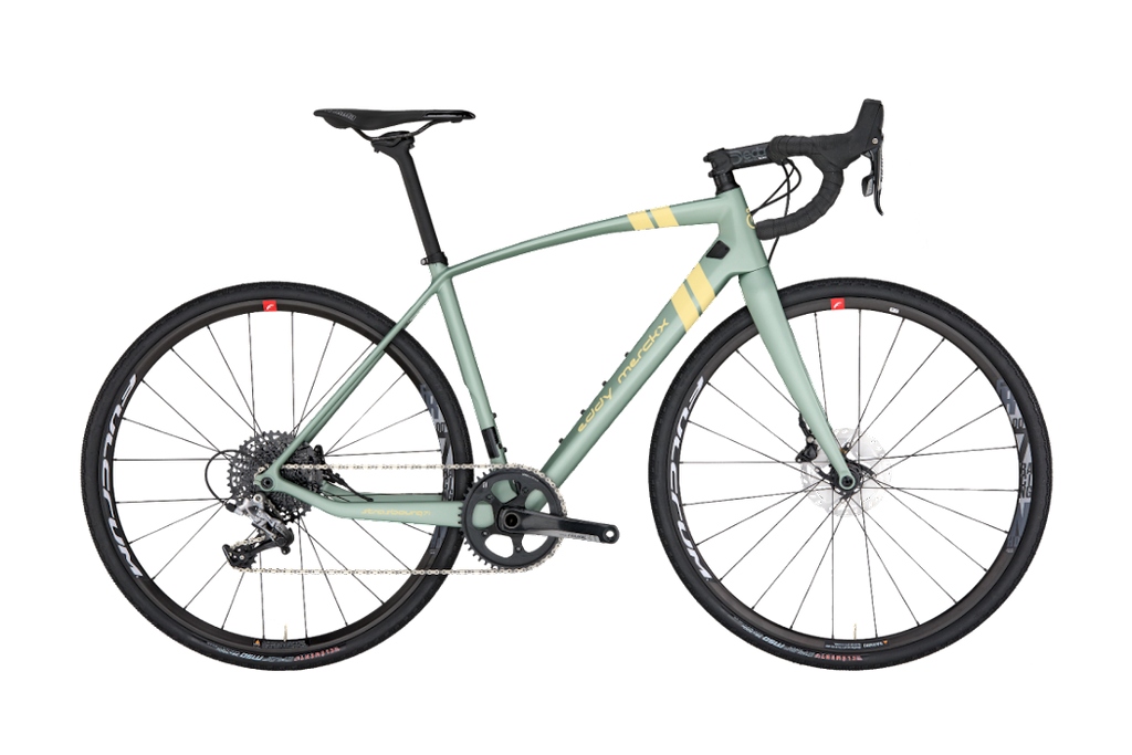 merckx gravel bike EDDY STRASBOURG71 CAMPAGNOLO EKAR 13 SPEED – freedommachine Color: Woodland Green Farbe:Neongelb E-Scooter für Studenten im
