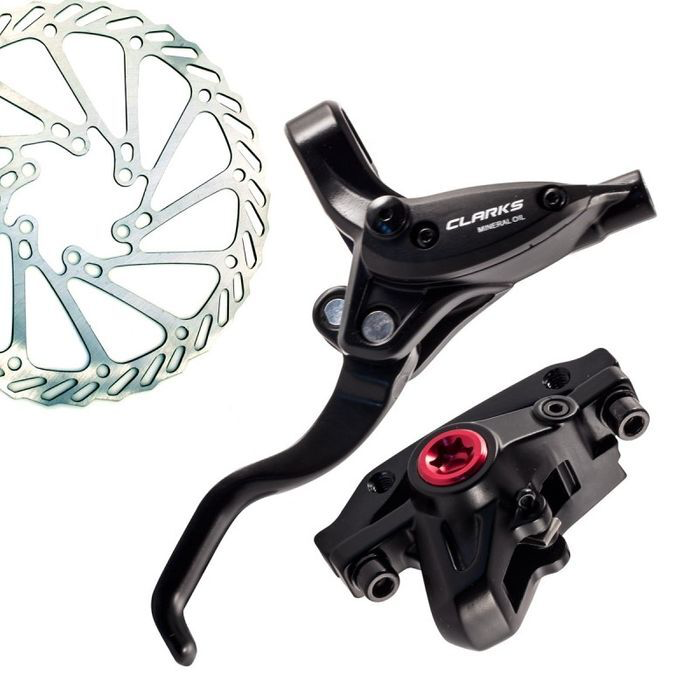 CLARKS Disc Brake Set - HD-M3000 PLUS - E BIKE HYDRAULIC, 2 PISTON, FRONT & REAR, POST & IS MOUNT, 180 & 160MM ROTORS, F850 R1700 - HOSE. - freedommachine